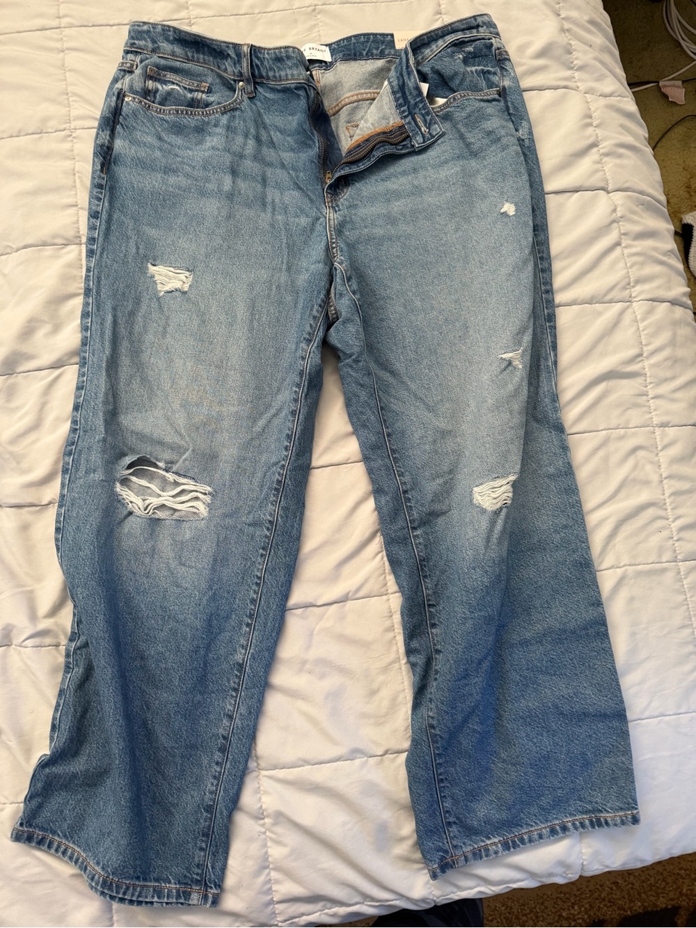 Lane Bryant Light Blue Distressed Flare Jeans